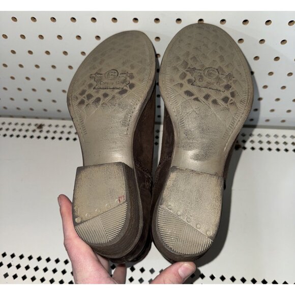 Circle G by Corral Womens Leather Side Zip Burnished Top Strap Booties Size 8 M - Picture 7 of 8